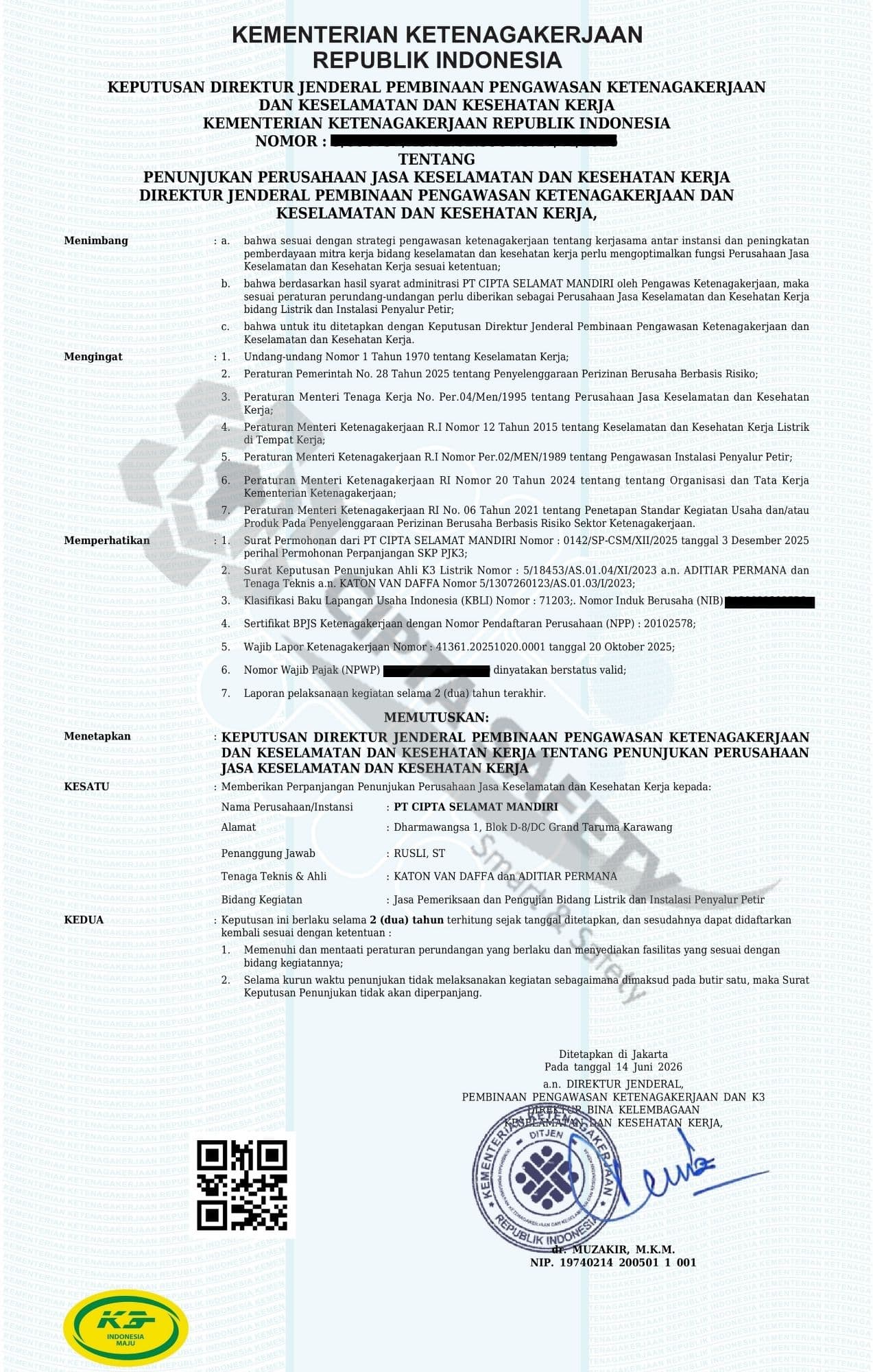 Sertifikat SKP PJK3 Bidang Instalasi Listrik dan Instalasi Penyalur Petir (IL & IPP)