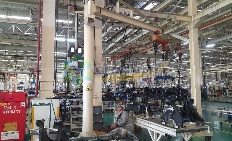 Pemeriksaan dan pengujian Jib Crane Chain Hoist KITO PT. Isuzu Astra Motor Indonesia